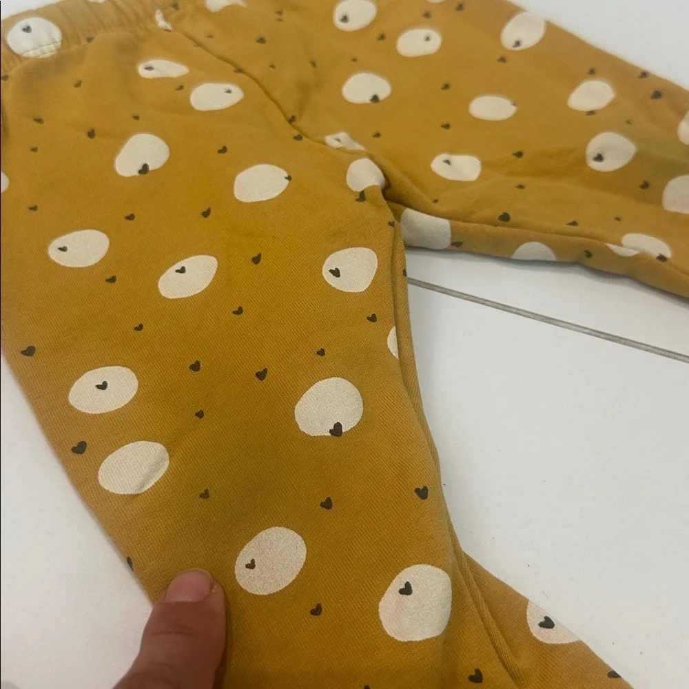 Zara Mustard Polka Dot Kids Leggings 6/9m